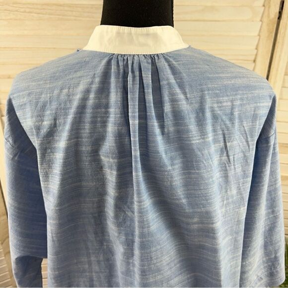 Frame Chambray Dolman Sleeve Blouse Top Large - Picture 10 of 15